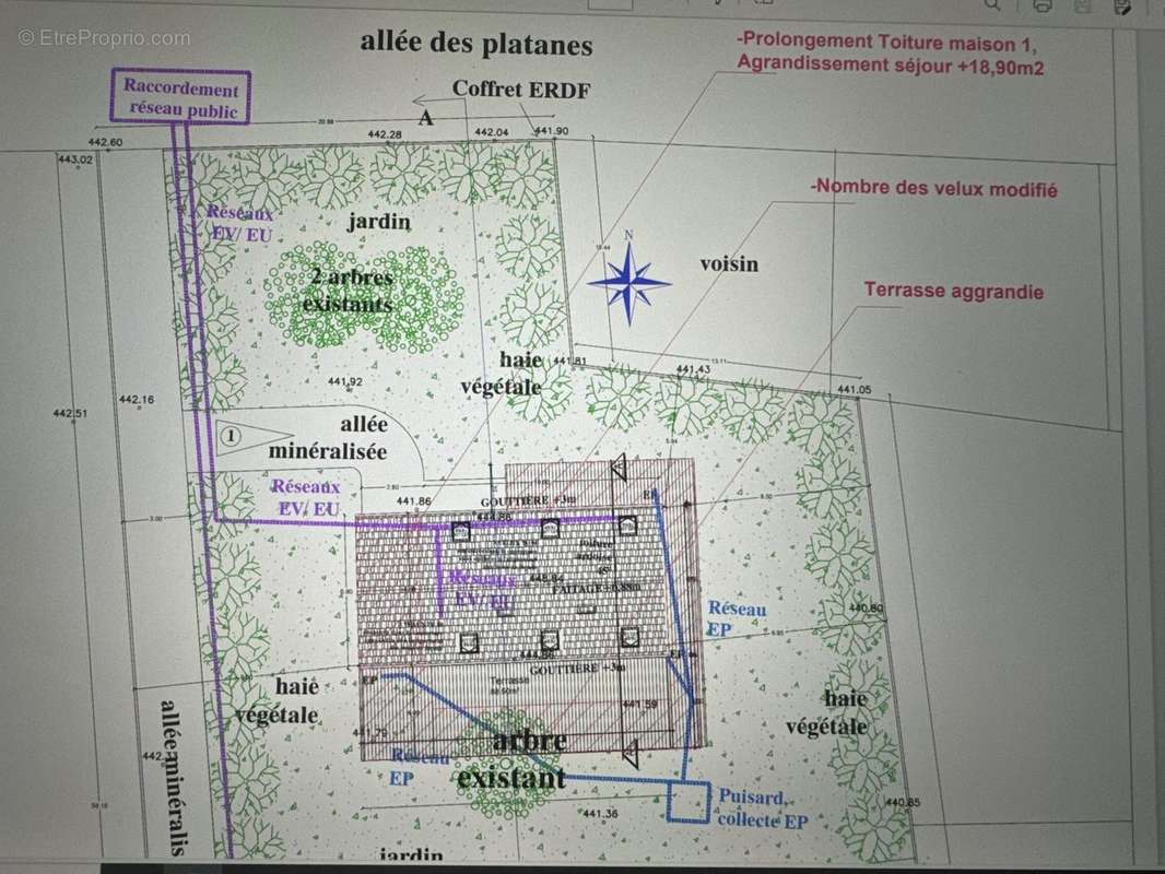 Plan parcelle - Maison à BIELLE