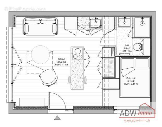 Appartement à CHAILLY-EN-BIERE