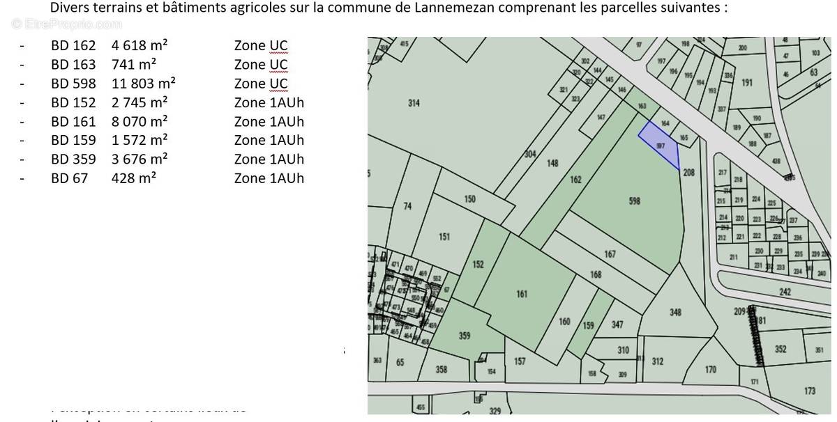 Plan d&#039;ensemble. - Terrain à LANNEMEZAN