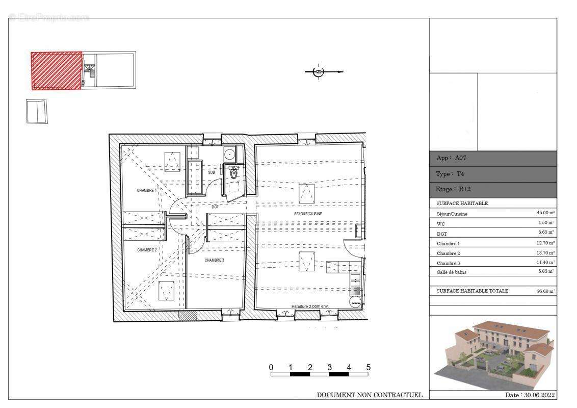 Appartement à VILLETTE-DE-VIENNE