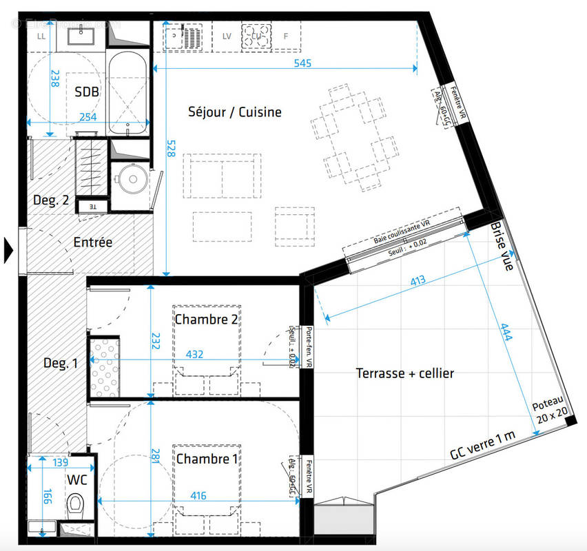 Appartement à SAINT-CLEMENT-DE-RIVIERE