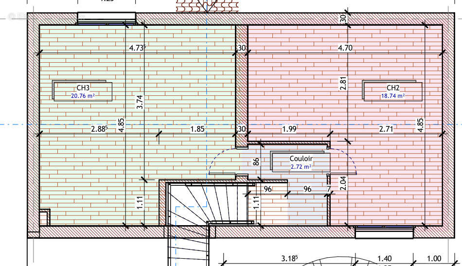 Plan 1er étage - Maison à CAVES