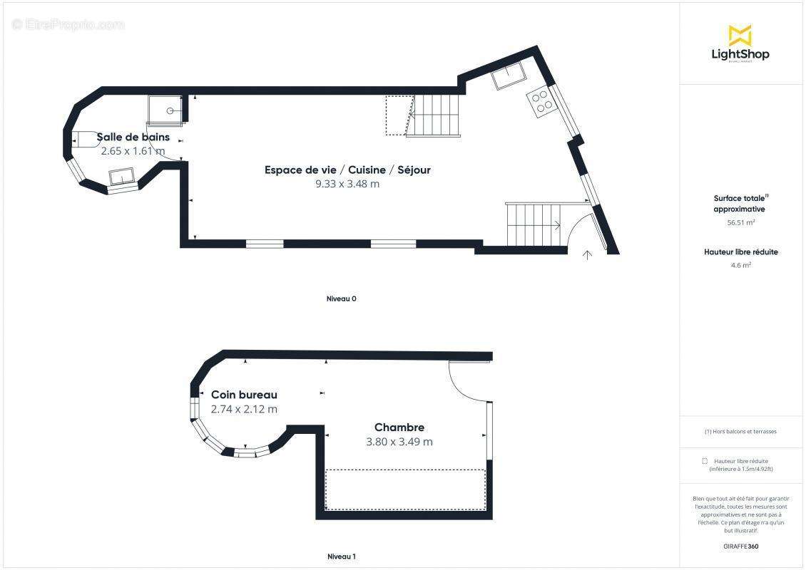 Maison a louer paris-18e-arrondissement - 2 pièce(s) - 52 m2 - Surfyn