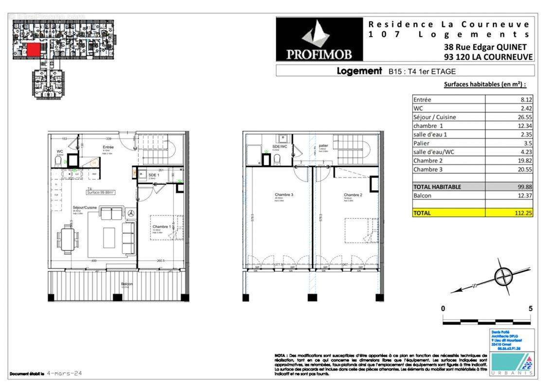 Appartement à LA COURNEUVE