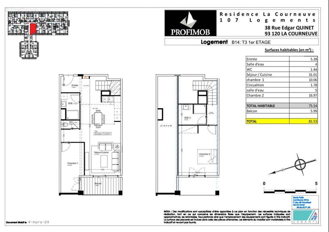 Appartement à LA COURNEUVE