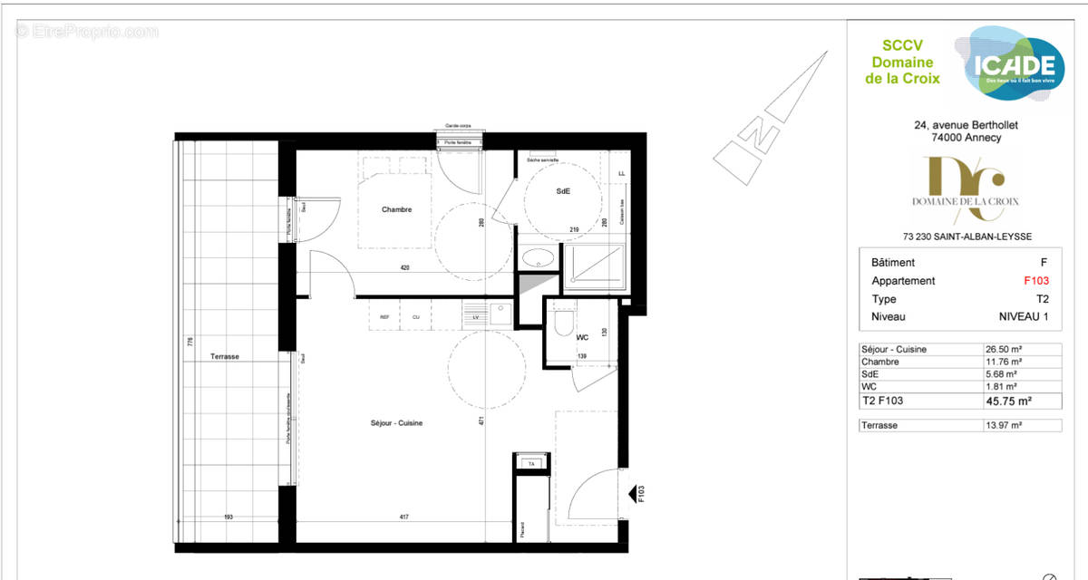 Appartement à SAINT-ALBAN-LEYSSE