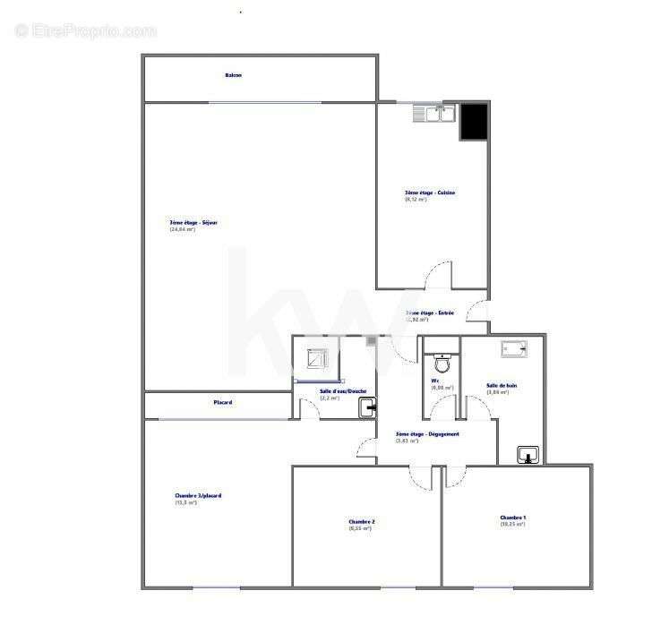 Appartement a louer bagneux - 4 pièce(s) - 78 m2 - Surfyn