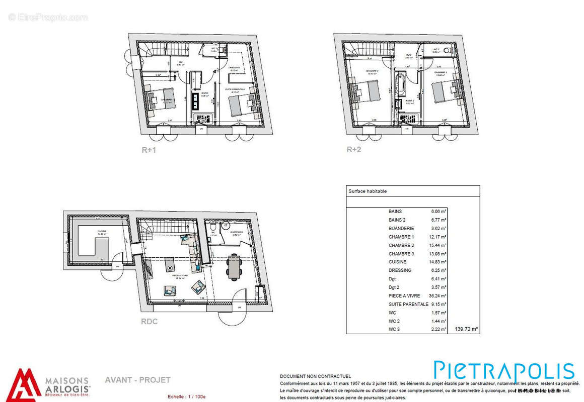 Plans  - Maison à MARCILLY-D&#039;AZERGUES