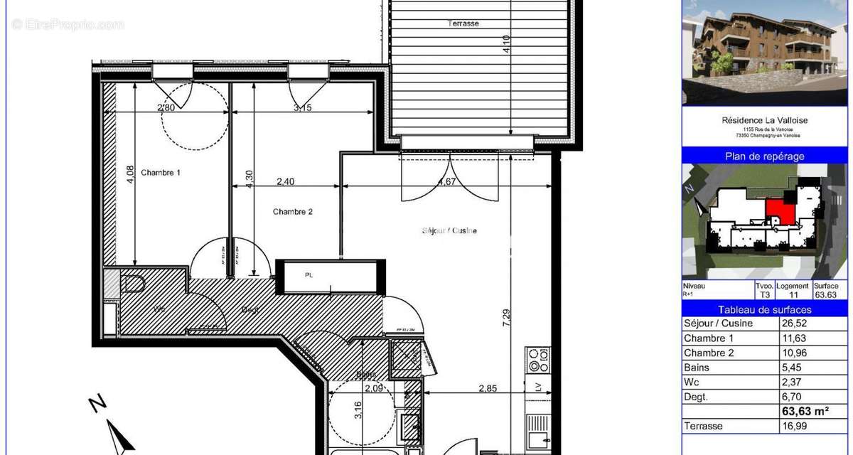 Appartement à CHAMPAGNY-EN-VANOISE