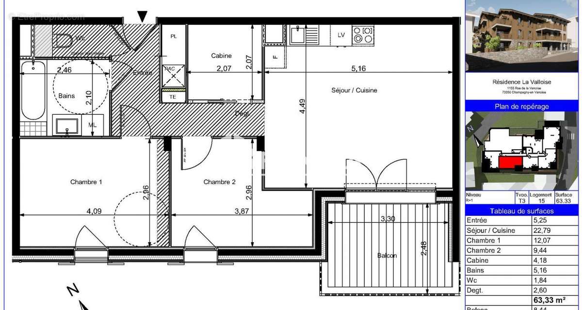 Appartement à CHAMPAGNY-EN-VANOISE