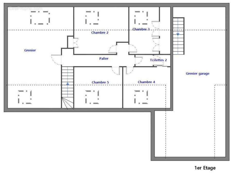 Le plan du 1er étage.  - Maison à SAINT-SAUVEUR-LE-VICOMTE