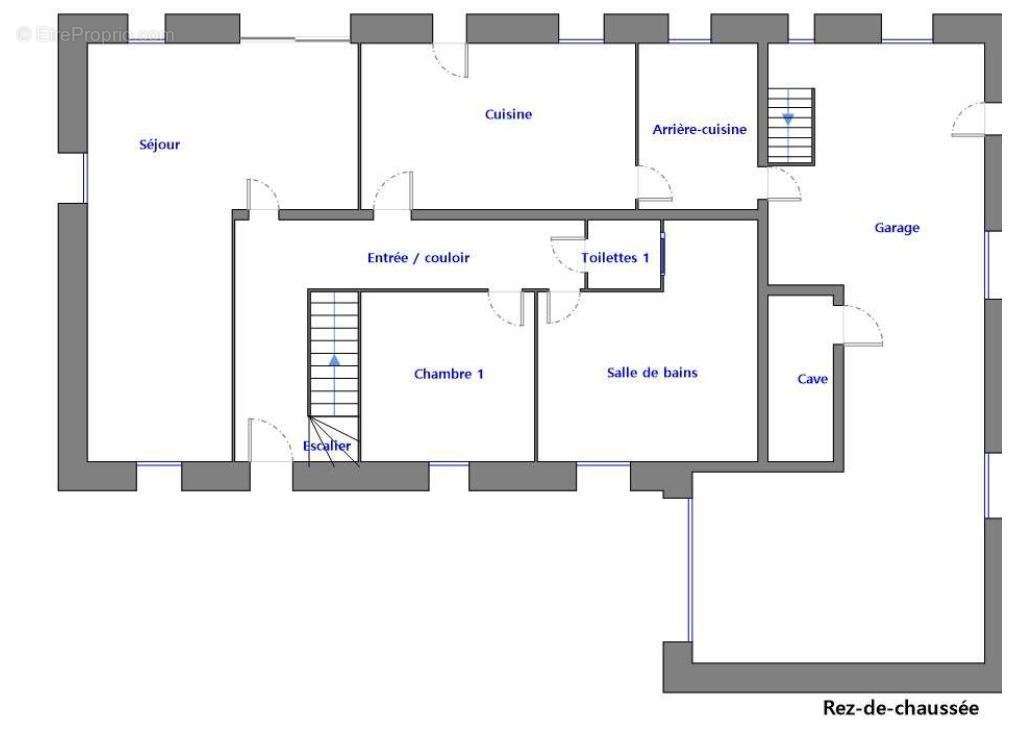 Le plan du rez-de-chaussée.  - Maison à SAINT-SAUVEUR-LE-VICOMTE