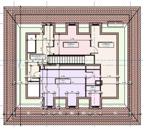 Plan du 2ème étage de la maison  - Maison à FONTENILLES