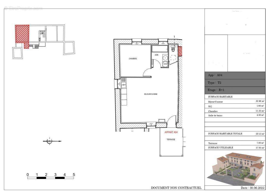 Appartement à VILLETTE-DE-VIENNE