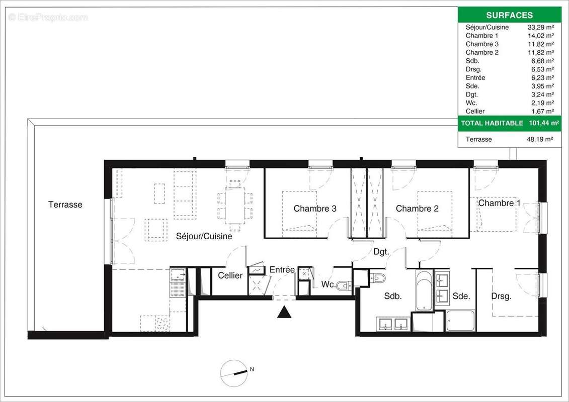 Appartement à VILLENAVE-D&#039;ORNON