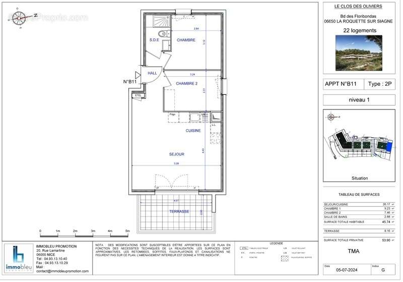 Appartement à LA ROQUETTE-SUR-SIAGNE