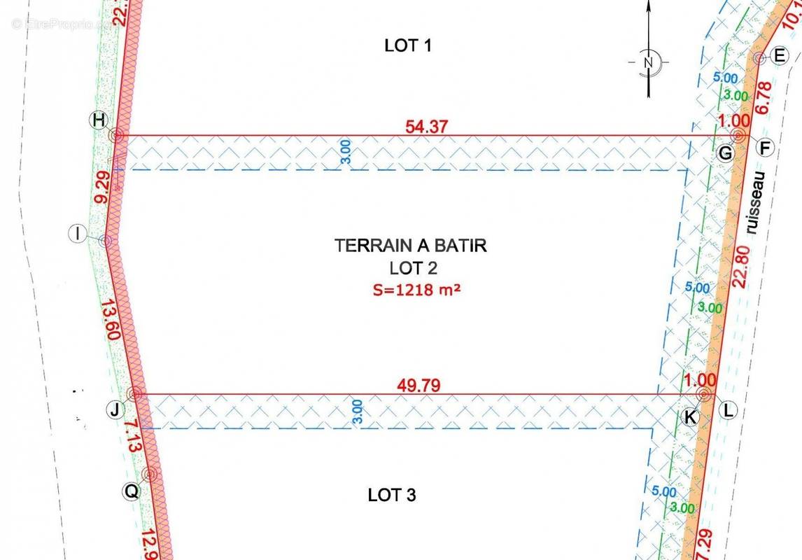 lot 2 plan bornage - Terrain à LOUE