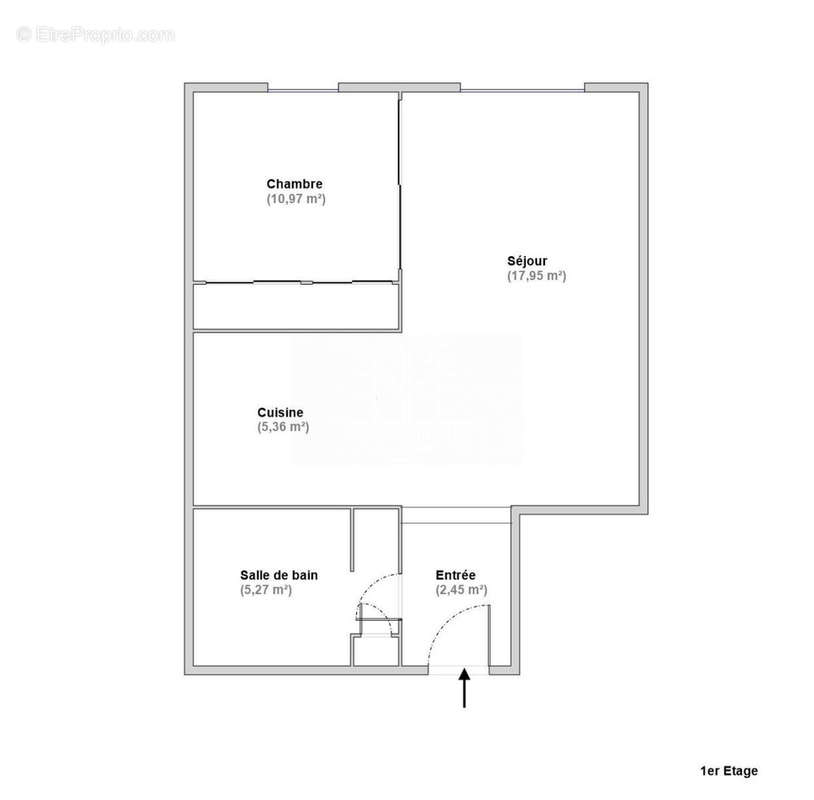 Plan de l&#039;appartement  - Appartement à TROUVILLE-SUR-MER