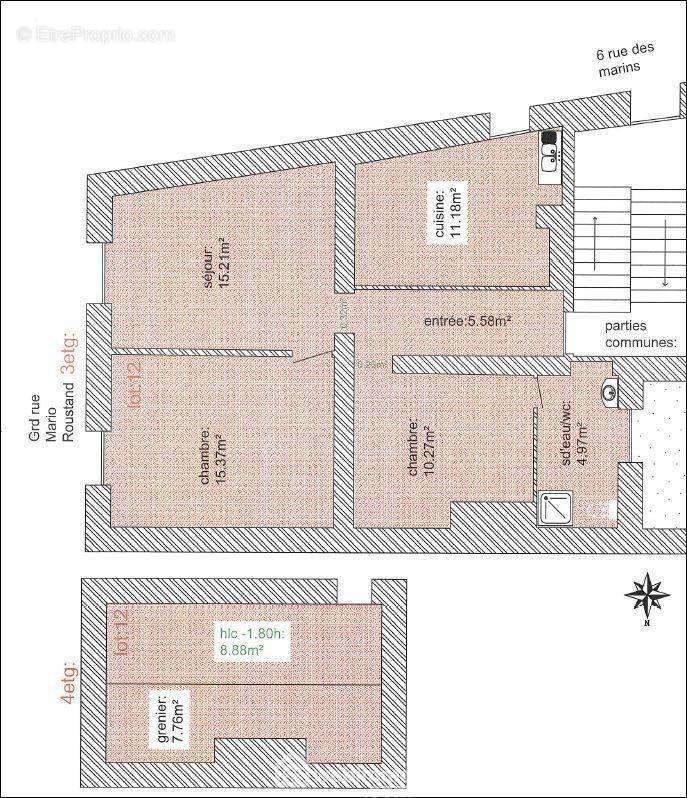 Plan du T3 - Appartement à SETE