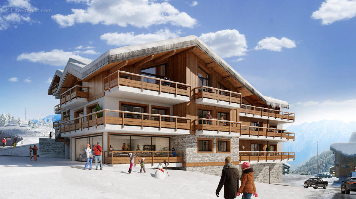 Chalet-style building during winter - Appartement à HUEZ