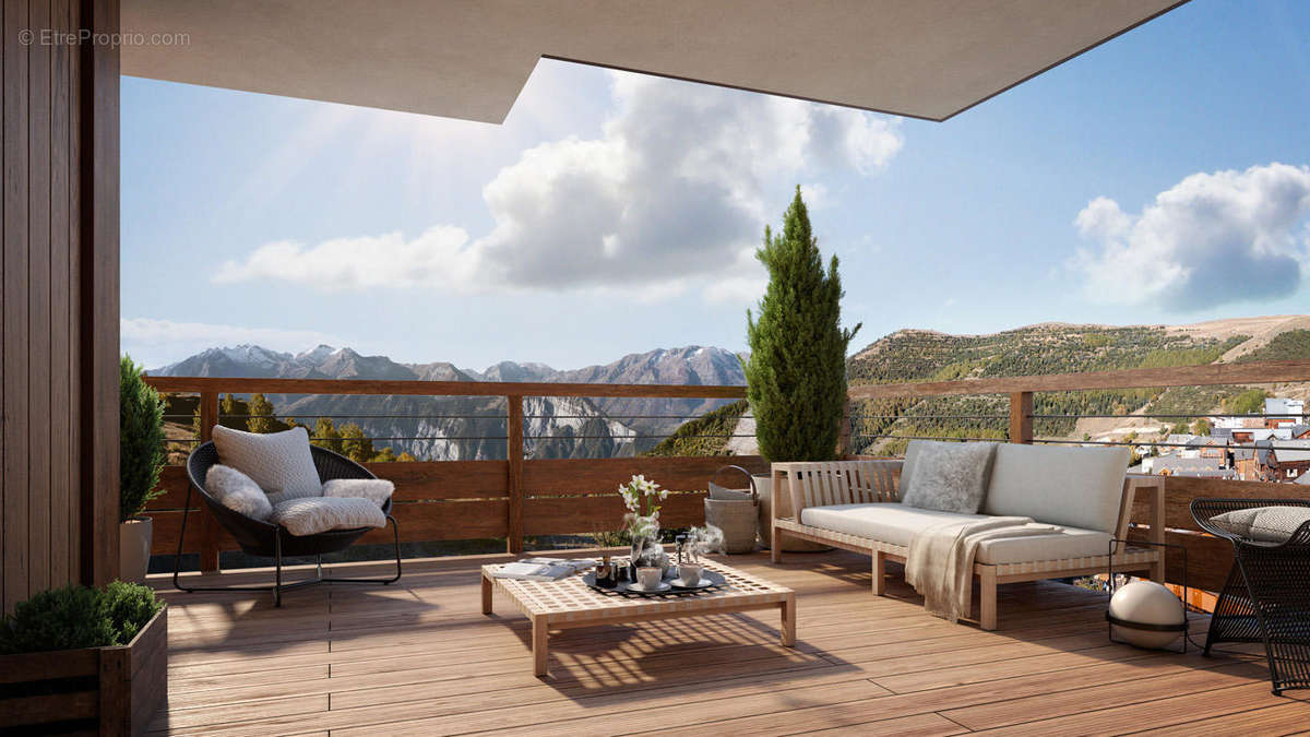 Terrace overlooking the mountains - Appartement à HUEZ