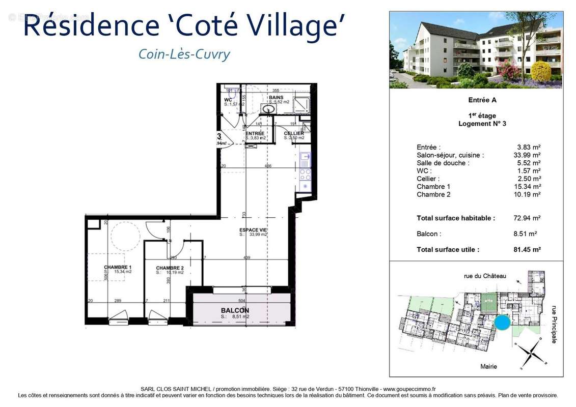 Appartement à COIN-LES-CUVRY