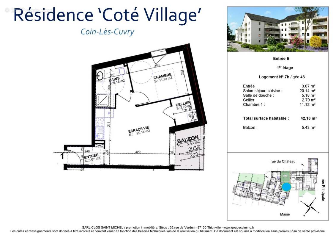 Appartement à COIN-LES-CUVRY