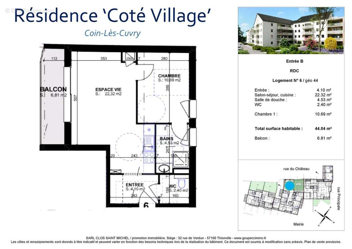 Appartement à COIN-LES-CUVRY