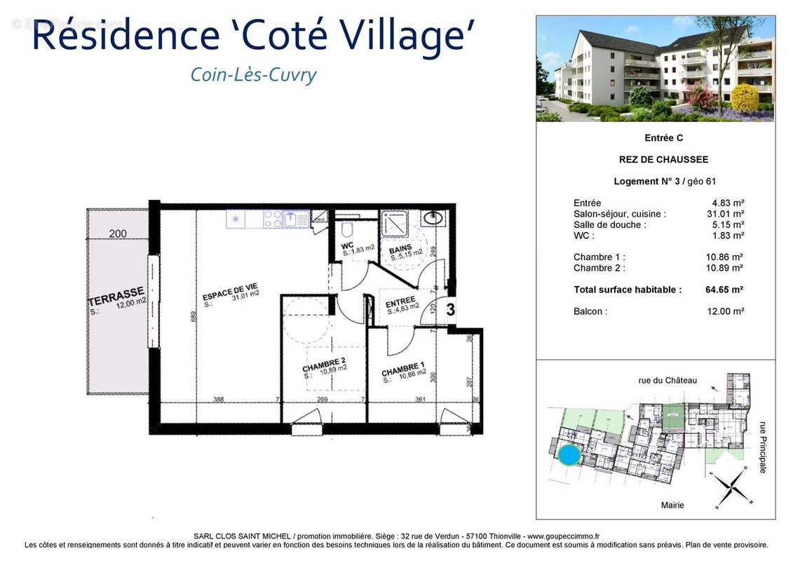 Appartement à COIN-LES-CUVRY