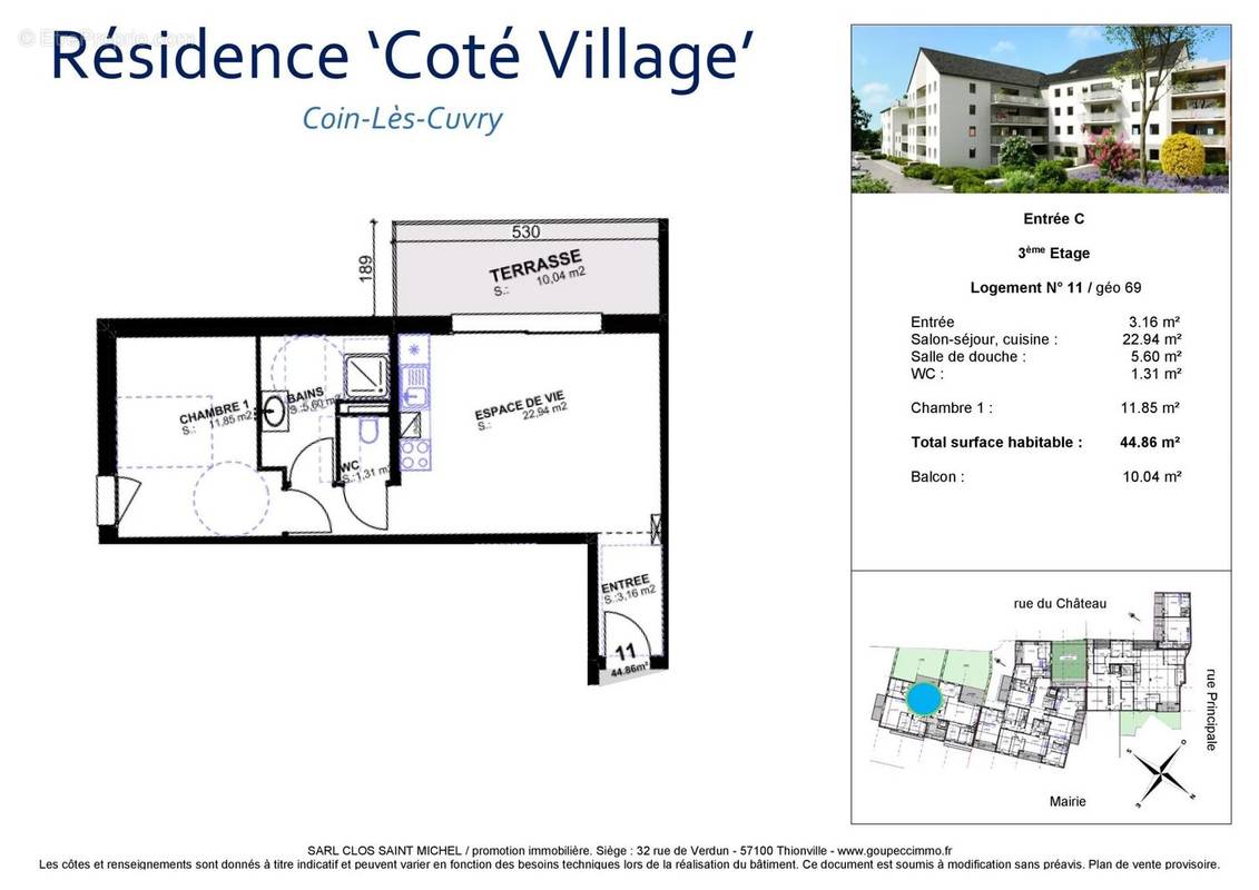 Appartement à COIN-LES-CUVRY