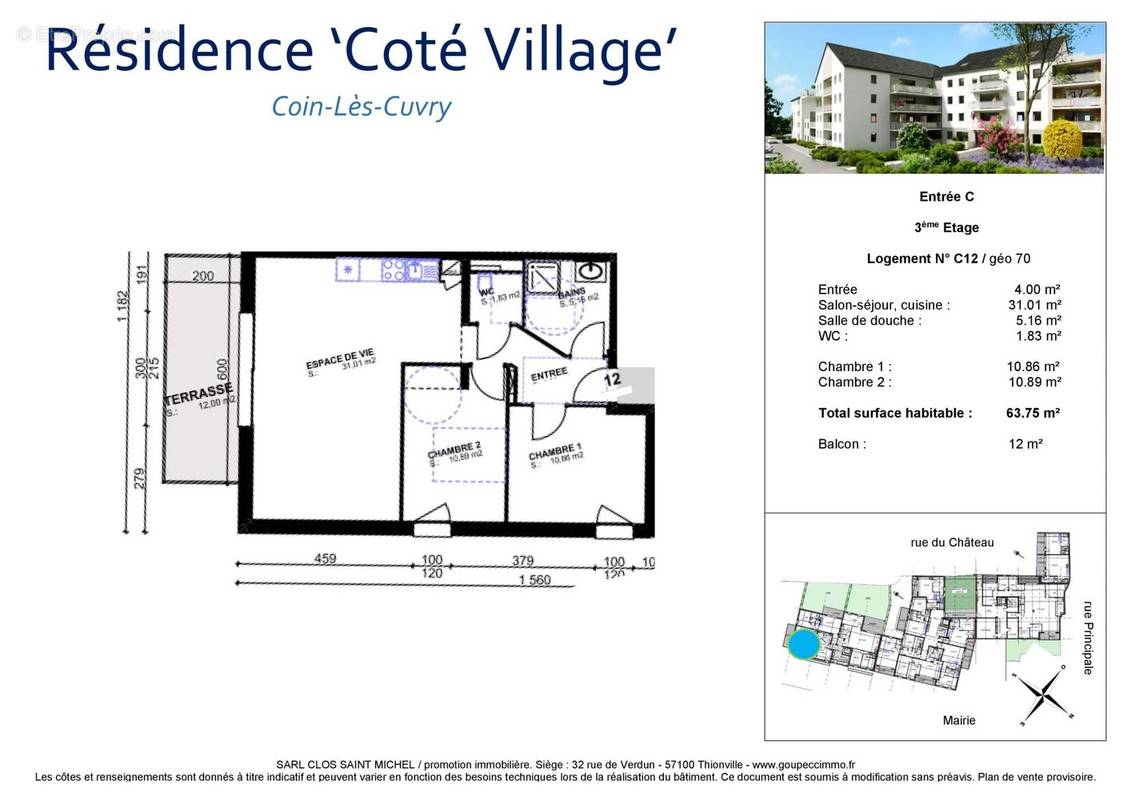 Appartement à COIN-LES-CUVRY