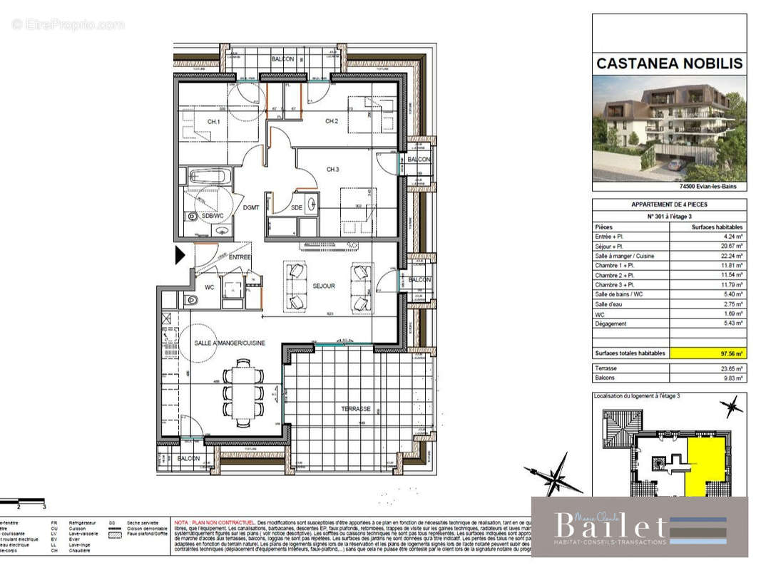 Appartement à EVIAN-LES-BAINS