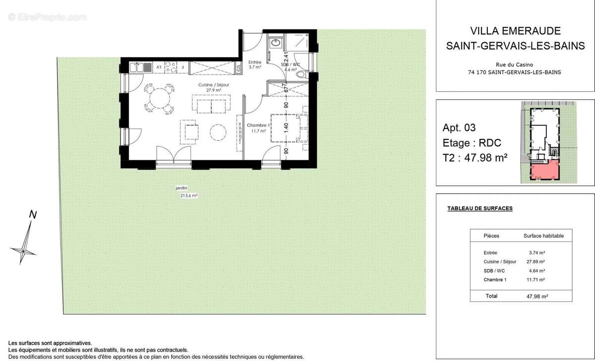 Appartement à SAINT-GERVAIS-LES-BAINS