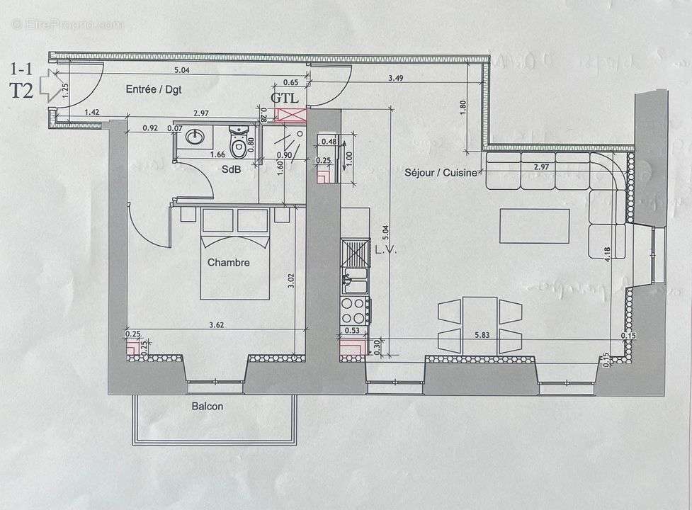 PLan T2 - Appartement à RUMILLY