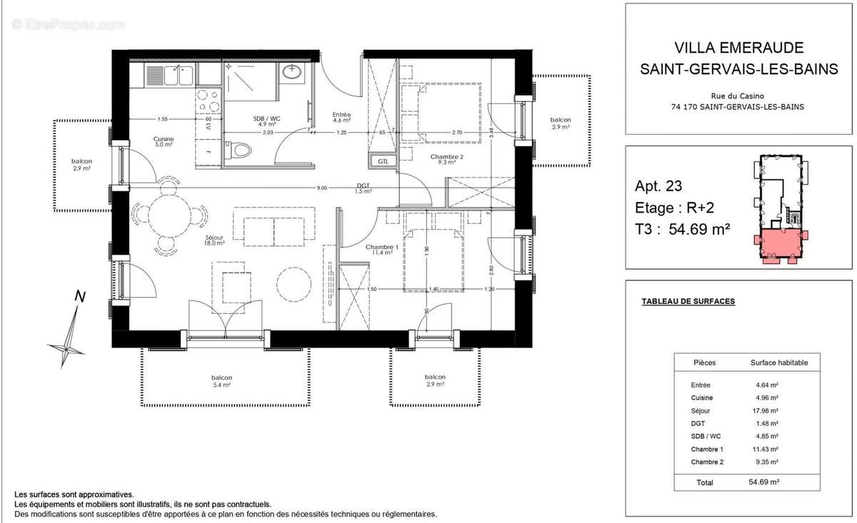 Appartement à SAINT-GERVAIS-LES-BAINS