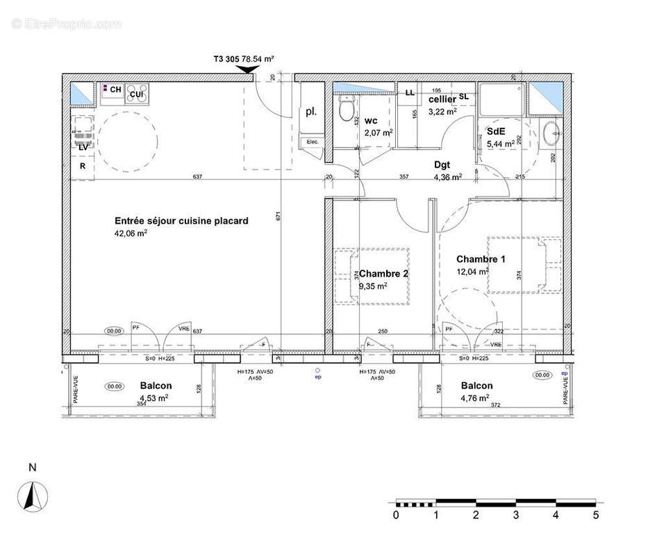 PLAN APPARTEMENT - Appartement à PONT-L&#039;EVEQUE