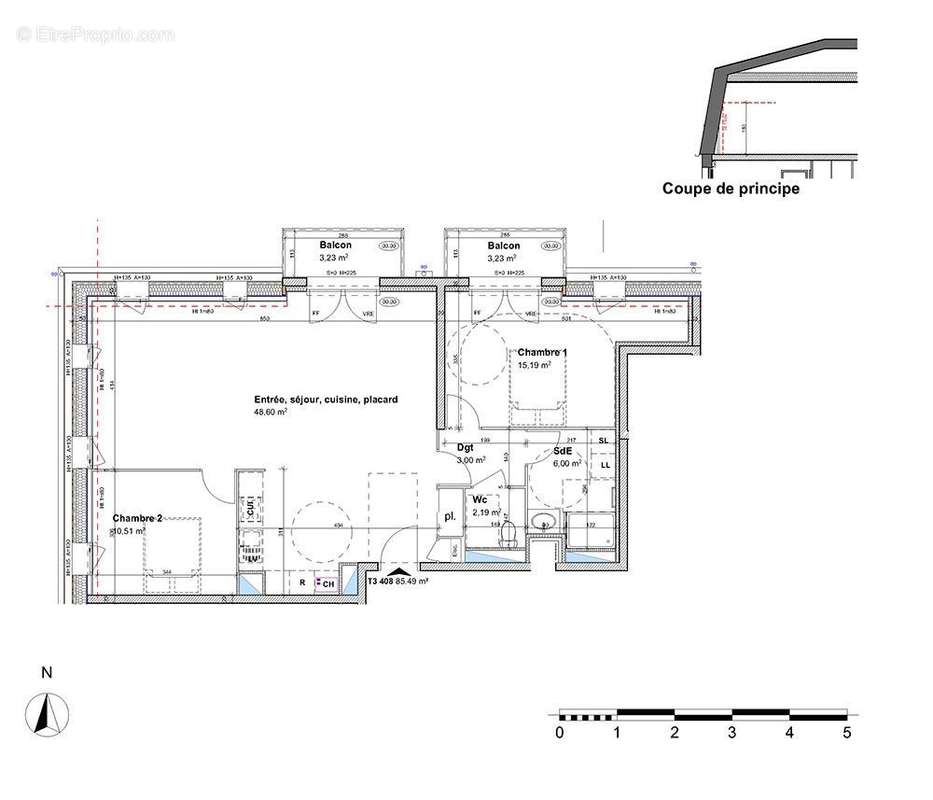 PLAN APPARTEMENT  - Appartement à PONT-L&#039;EVEQUE