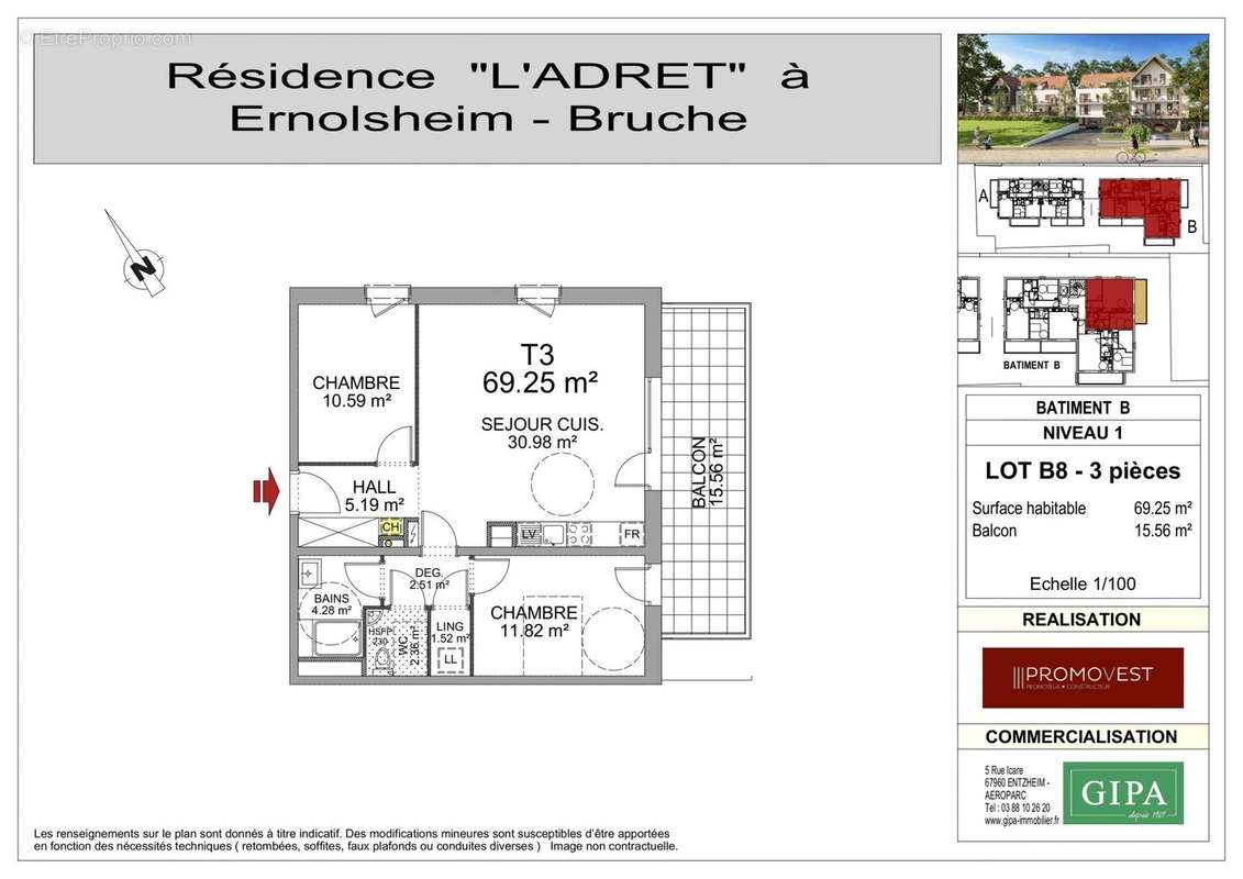 Appartement à ERNOLSHEIM-BRUCHE