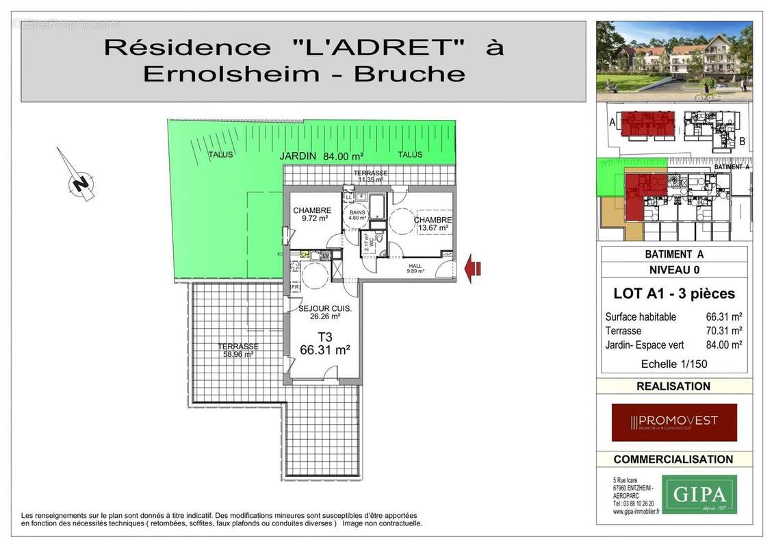 Appartement à ERNOLSHEIM-BRUCHE