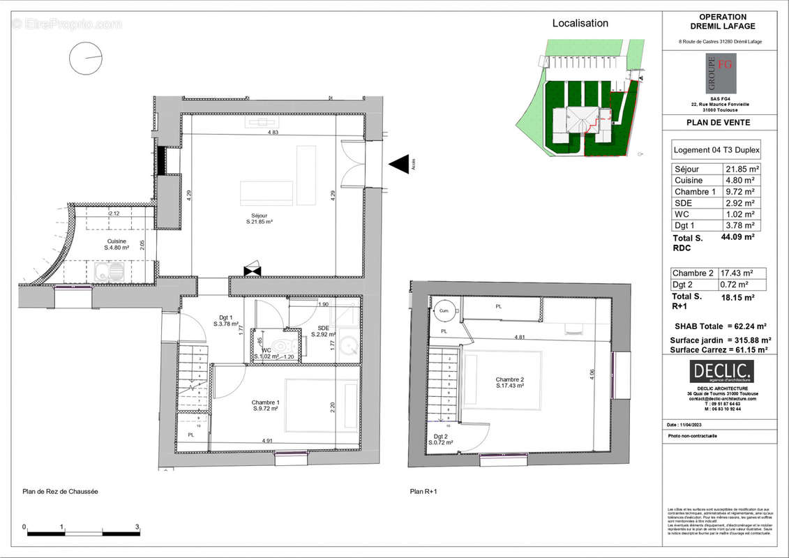 Appartement à DREMIL-LAFAGE