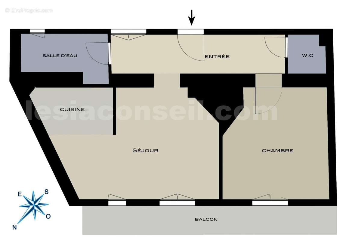 moul64-viol-plan - Appartement à PARIS-14E