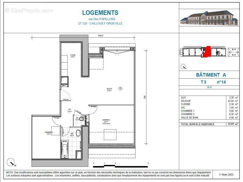 Appartement à CAILLOUET-ORGEVILLE