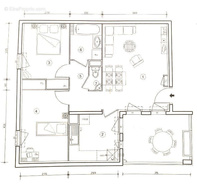 Appartement à GENNEVILLIERS