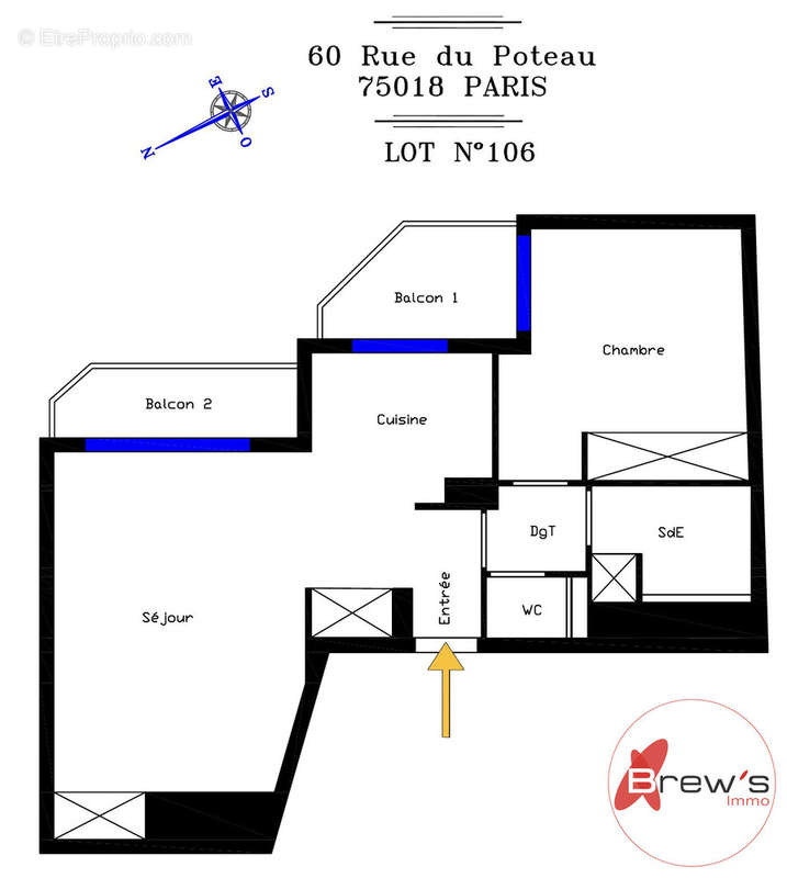 Appartement à PARIS-18E