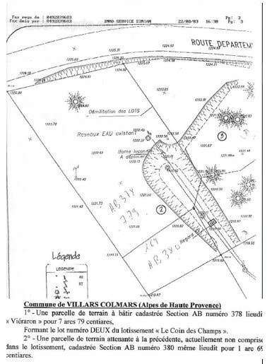 Terrain à VILLARS-COLMARS