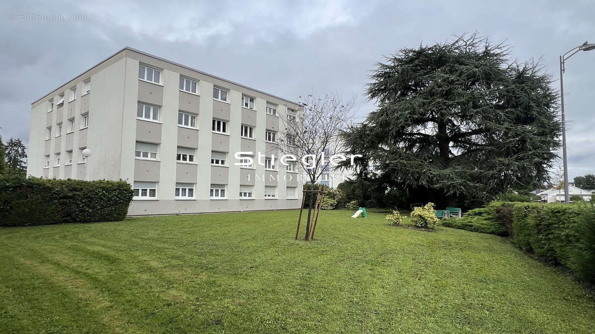 Vue extérieure immeuble et parc privatif - Appartement à ILLKIRCH-GRAFFENSTADEN