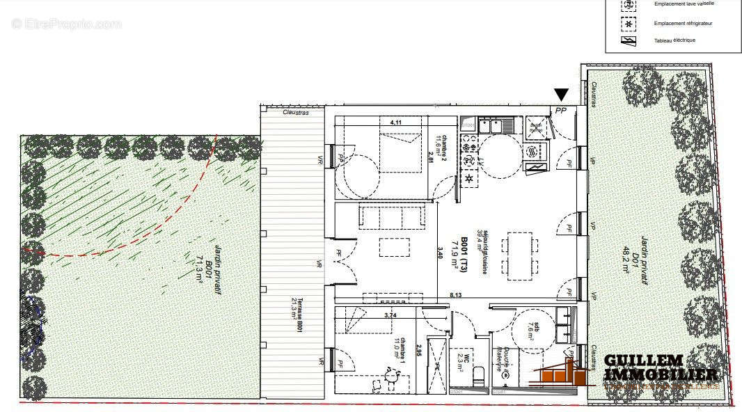 Plan appartement Type 3 - Appartement à AVIGNON