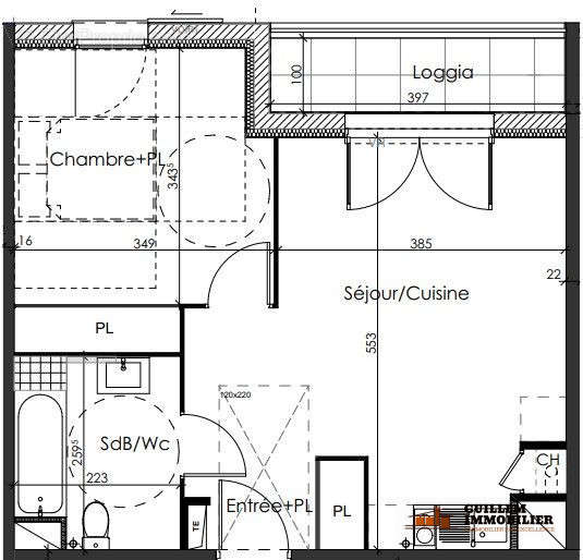 Plan  - Appartement à GAREOULT