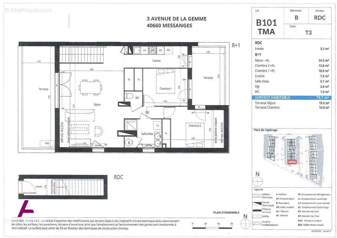 Appartement à MESSANGES