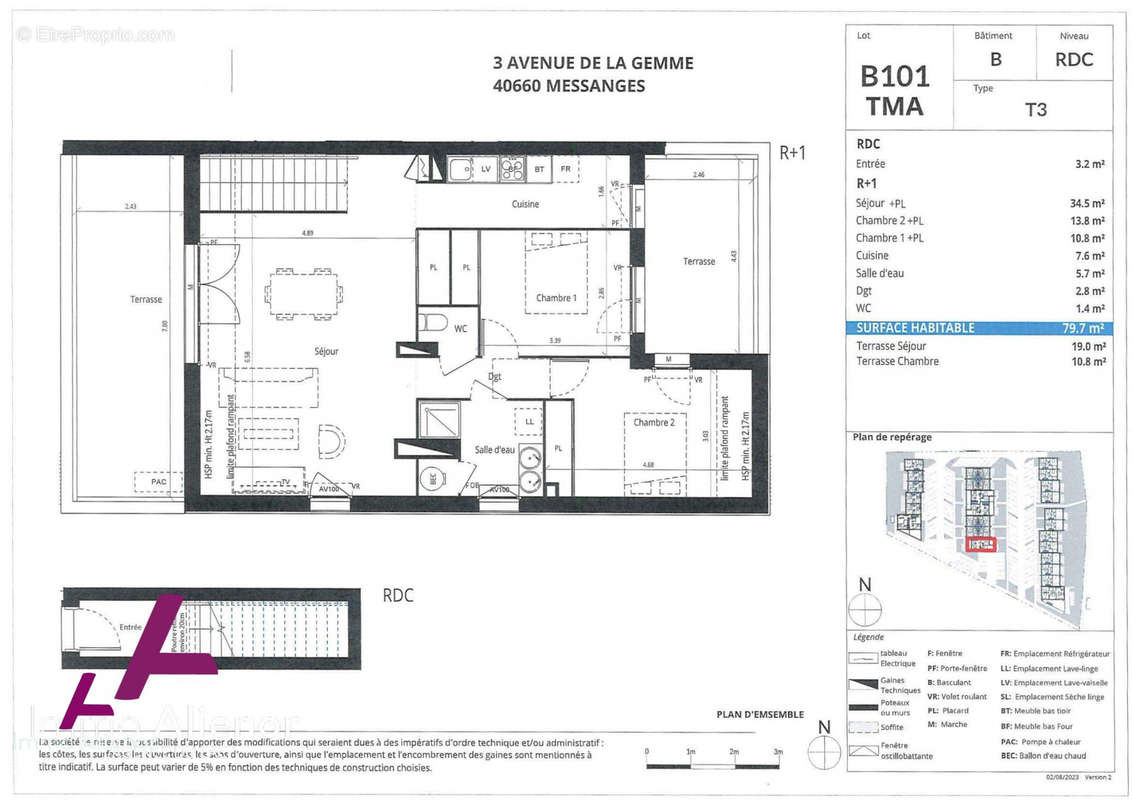 Appartement à MESSANGES